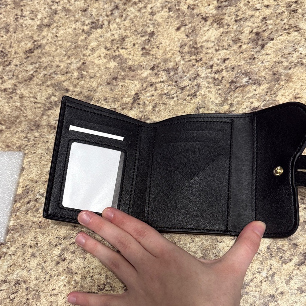 New Designer-Inspired Monogram Wallet w/ Gold “D” Accent – Never Used! - Picture 3 of 11